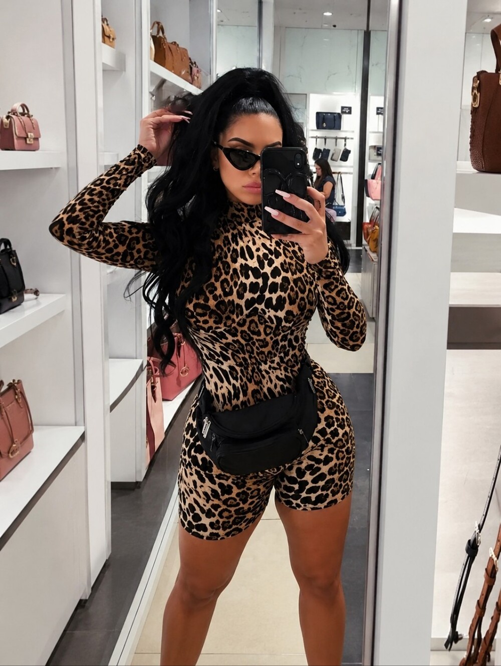 💋LONG SLEEVE LEOPARD PRINT BODYCON PLAYSUIT!!!